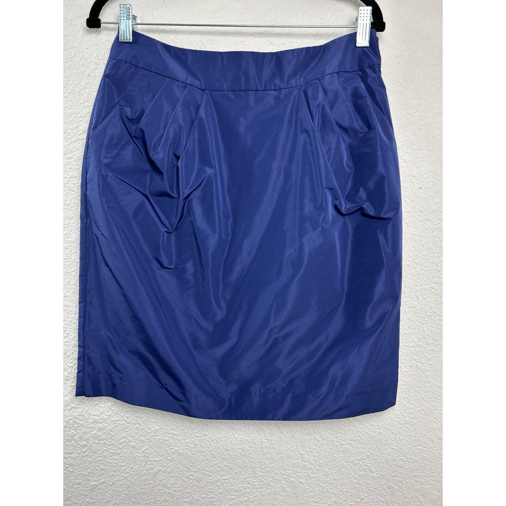 Banana Republic‎ Womens Blue Pleated Parachute Midi Skirt Size 6